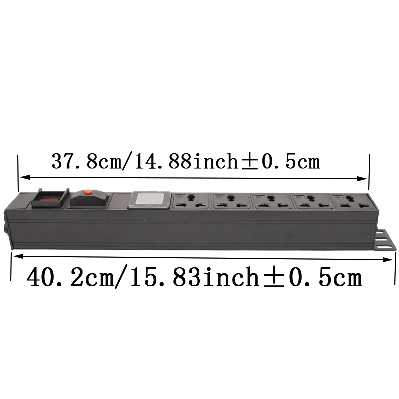 PDU power strip  network cabinet rack 5 AC socket 10A Universal Socket   with ammeter overload protection