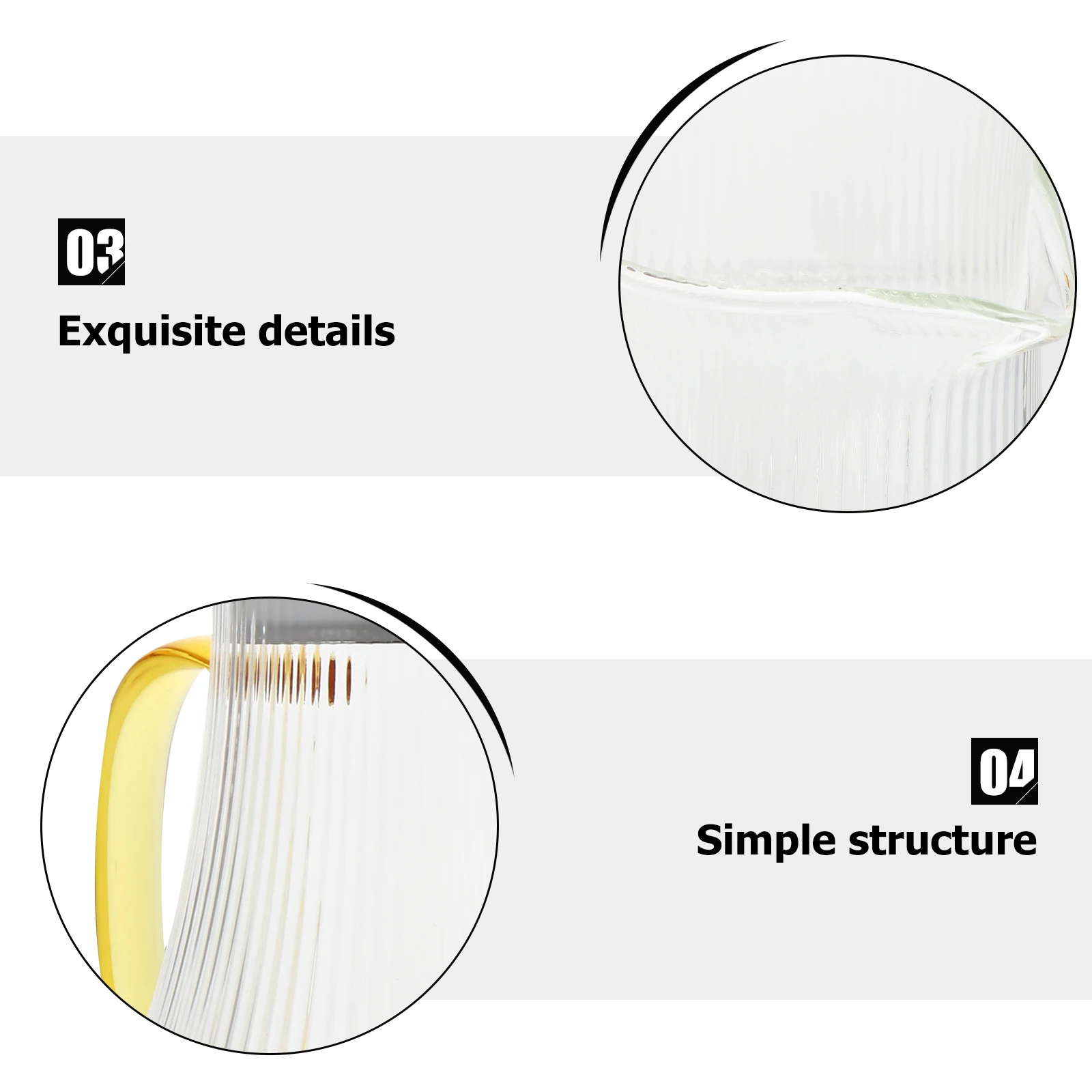 

1Pcs Golden Borosilicate Kettle Heat Resistant Cold Water Large Capacity Teaware Practical Ergonomic Design