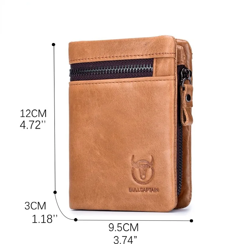 Men's Leather Wallet Multi-Functional Folding Multi-Card-Slot Cowhide Handmade Wallet Driver's License Wallet