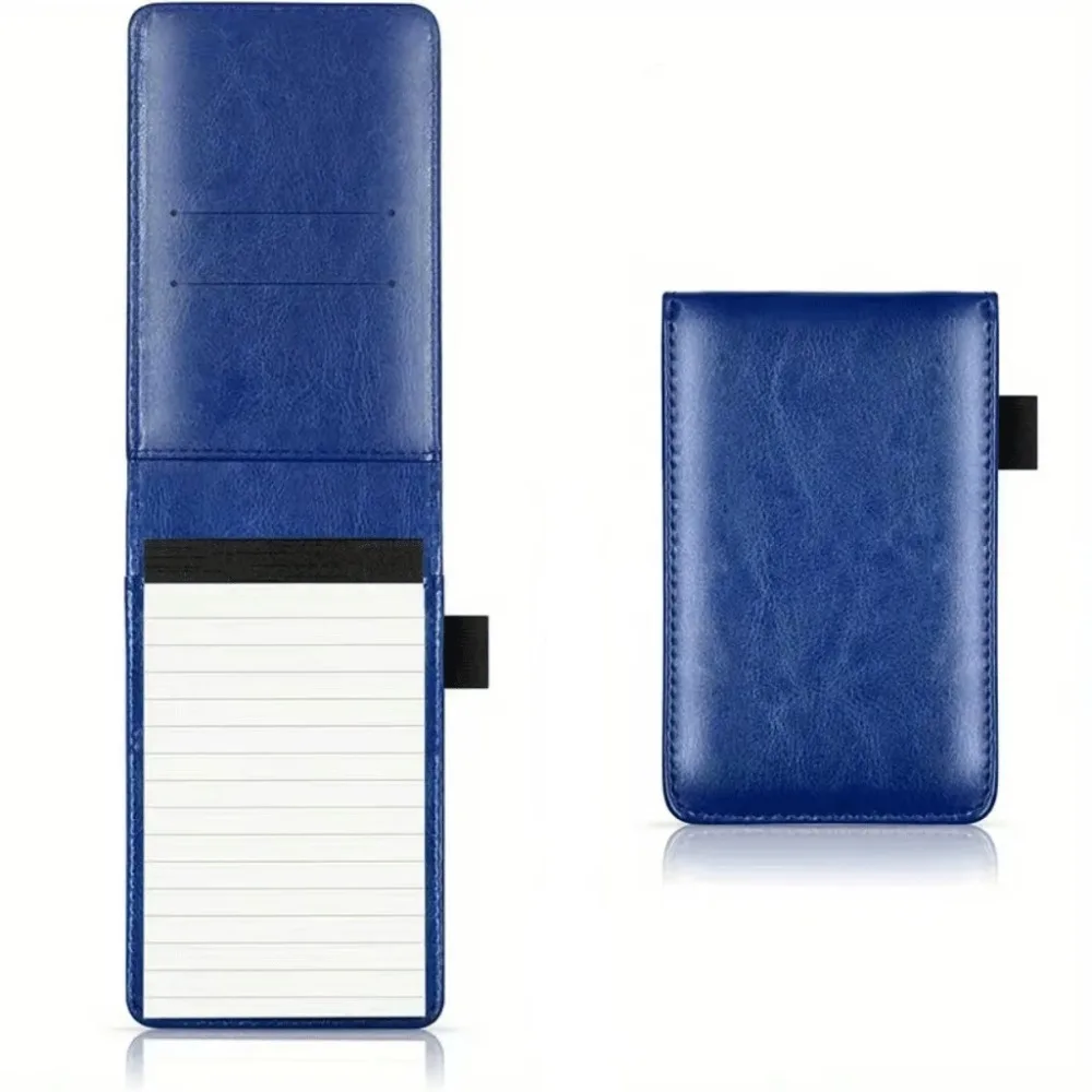 Retro A7 Size Mini Notebook Leather Cover Elastic Band Memo Pad Multifunction 30 Sheets Portable Planner Pocket Carry