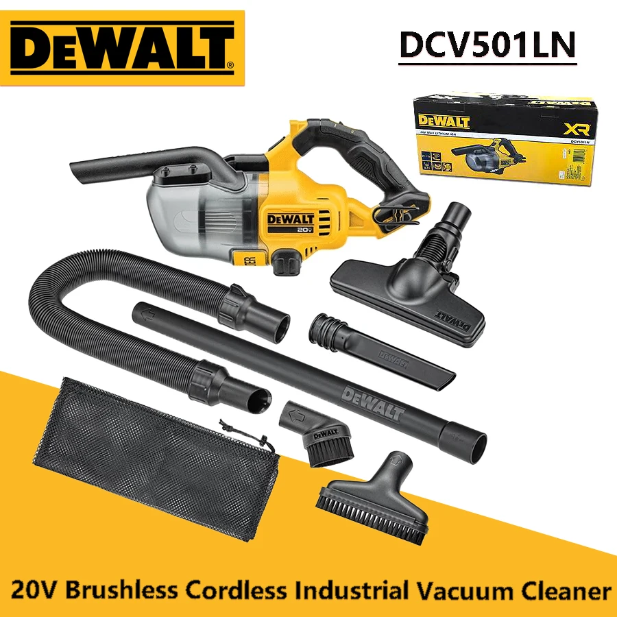 DEWALT DCV501LN Brushless Cordless Industrial Vacuum Cleaner 20V Dry Hand Vacuum Without Battery & Charger Household Cleaner