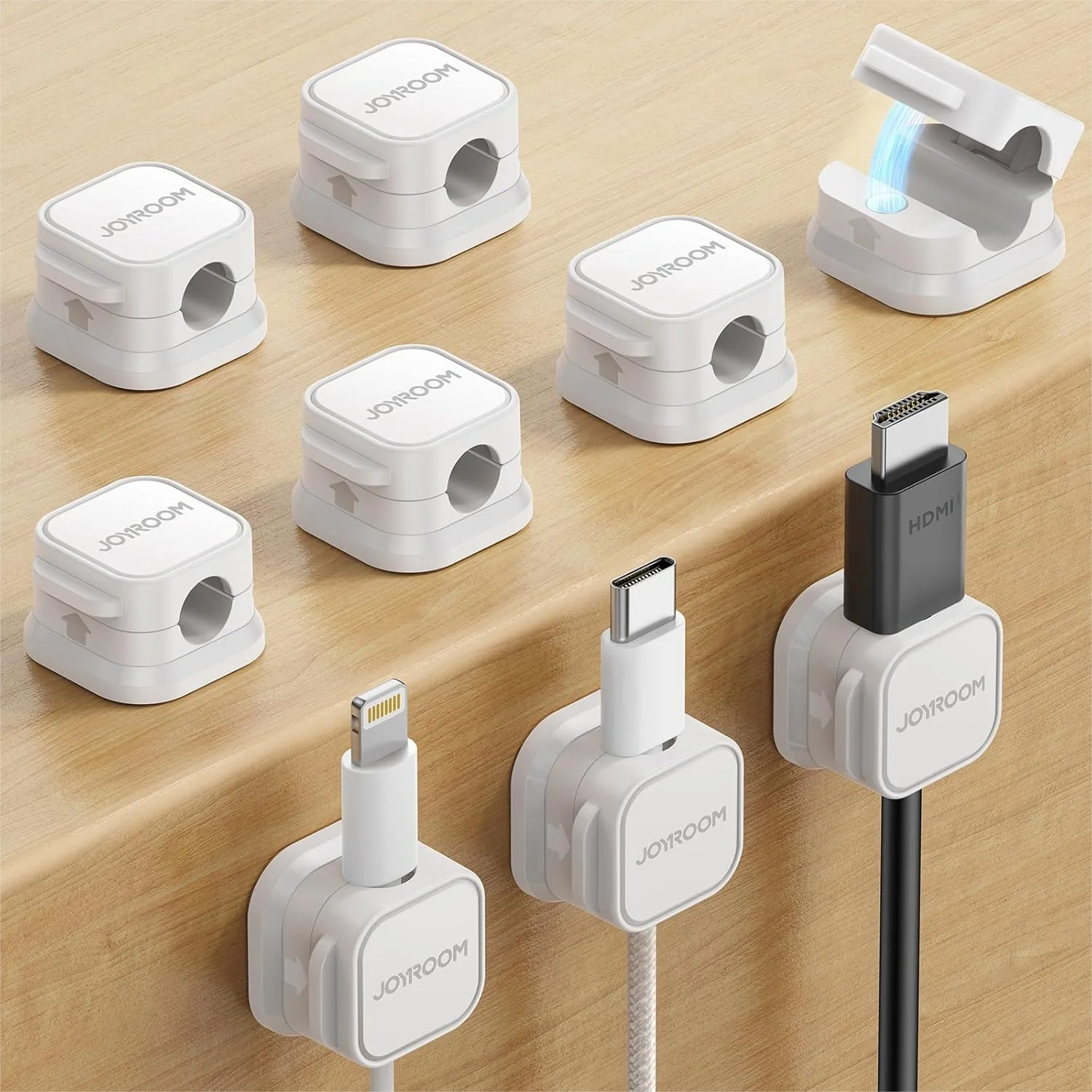 

9 Pack Magnetic Cable Clips Cord Holder Under Desk Cable Management Adhesive Wire Organizer For Home Office Desktop Wall