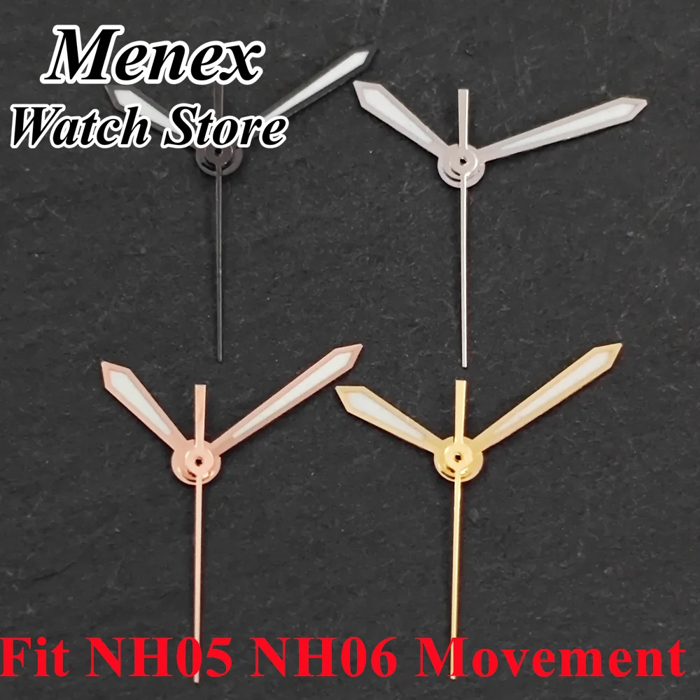 NH05 NH06 Watch Hands Sword Luminous 4-Piece Set Silver Gun Rose Gold Gold Fit NH05 NH06 Movement Watch Parts