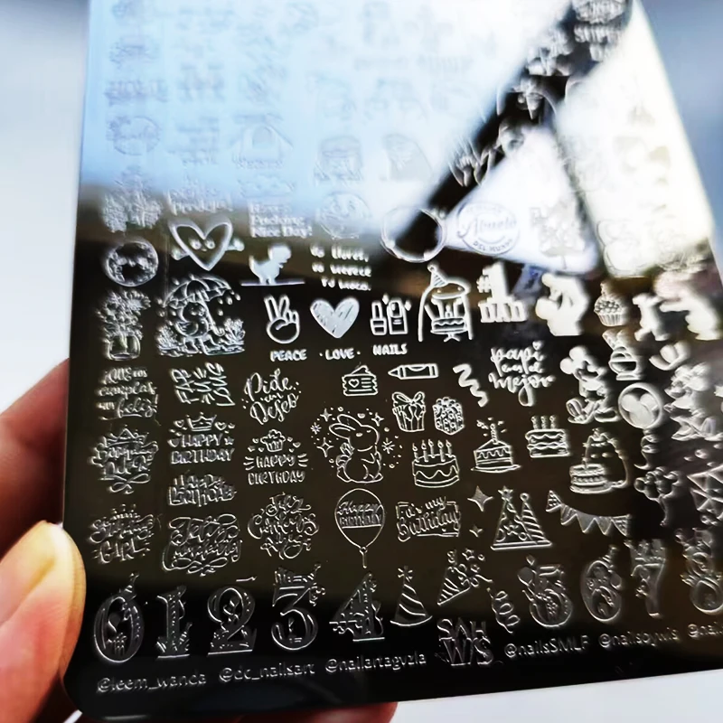 Kuchen Weihnachten Sonnenblume Nagel Stamping Platten Brief Spitze Geometrische Nagel Stempel Vorlagen Polnischen Druck Schablonen Maniküre Werkzeug