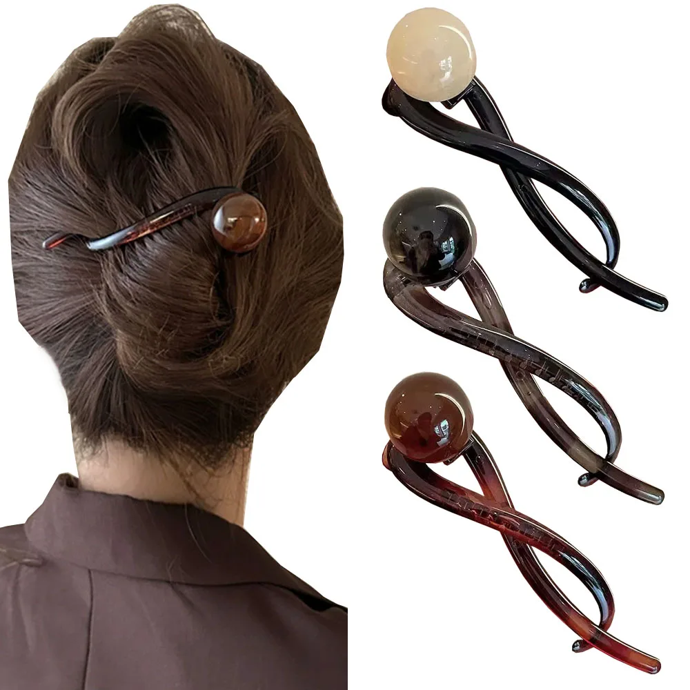 

1pc Korean Hair Clips For Women Retro S Shape Ponytail Hair Accessories Vintage Barrettes Ponytail Clip Lady Head Dress New 2025