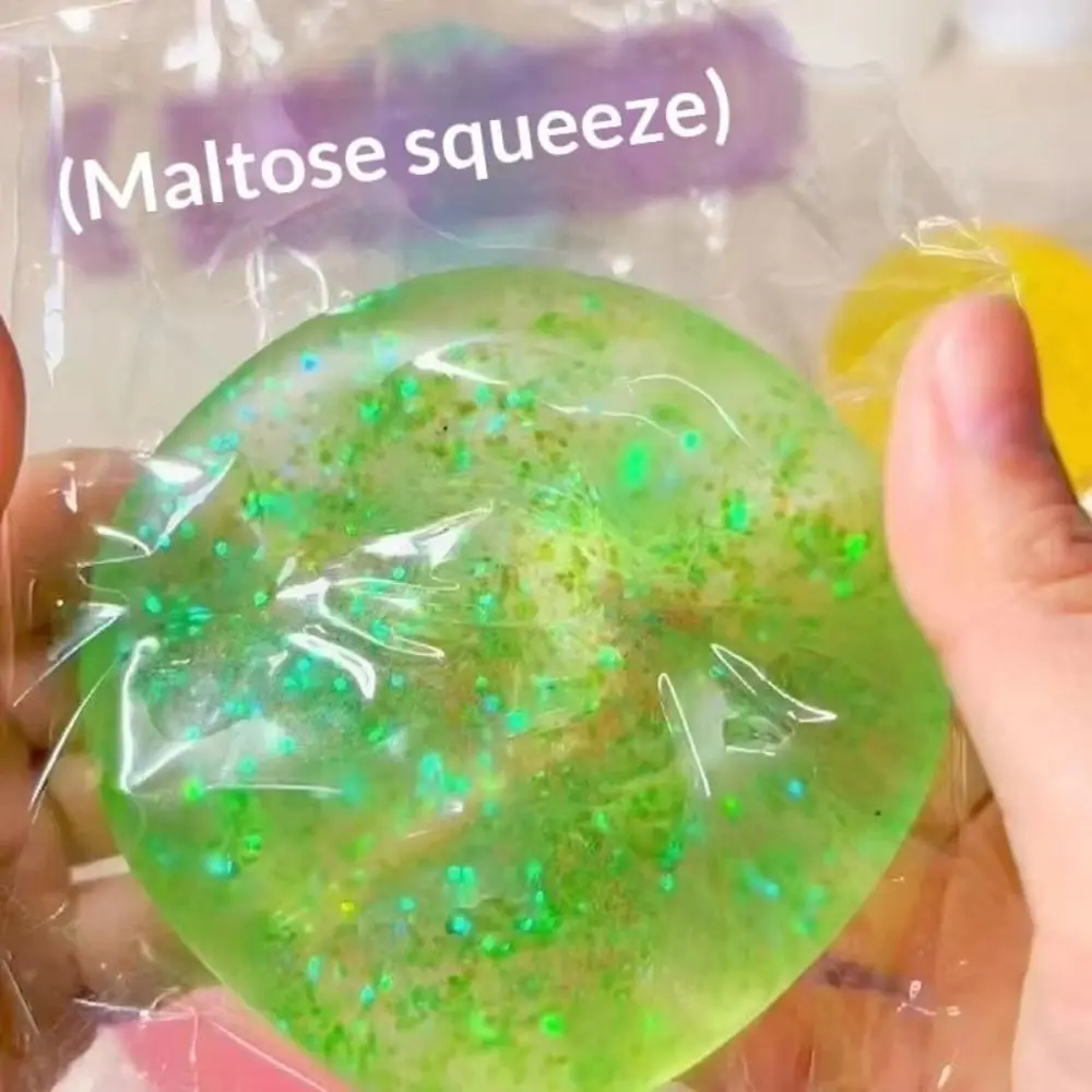 Sensory Glitter Fidget Squishy Slow Rising Round Maltose Squishy Ball Slow Rebound 6cm Ball Quick-rebound Squeeze