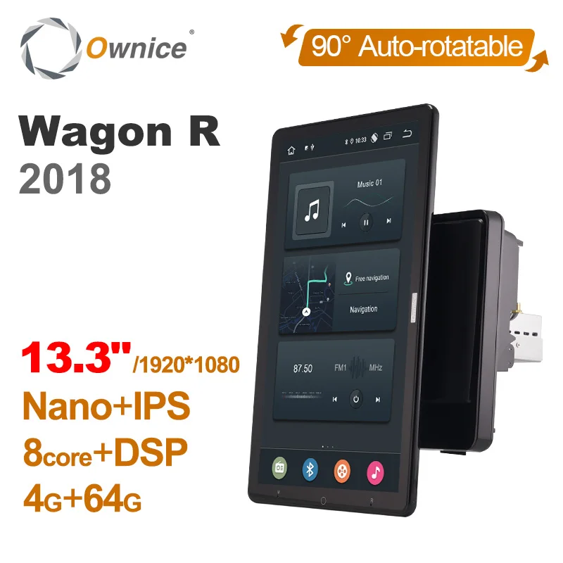 

Rotatable 1920*1080 13.3" Ownice Android 12.0 Car Multimedia for SUZUKI WAGON R 2018 Auto Radio Audio 4G LTE 360 Optical No DVD