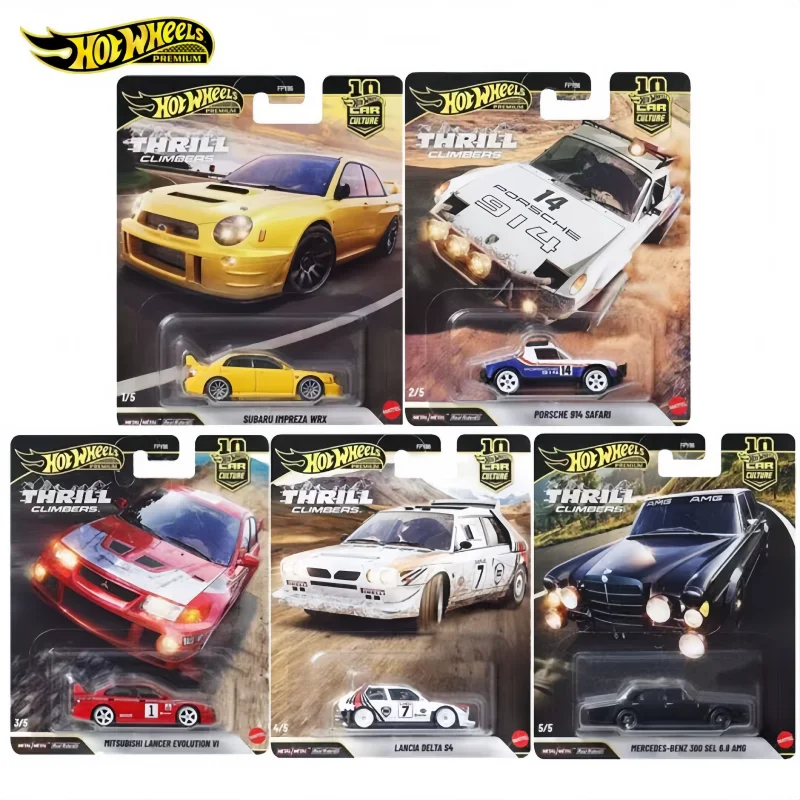 

Hot Wheels Original Thrill Climbers Fpy86 1/64 Pors Che Lancer Evo Lancia 300 Hobby Model Car Collection Vehicle Holiday Gift