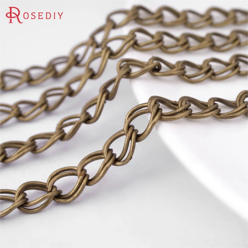 2 Meters Antique Bronze Width 6MM Iron Double Extended Chain Necklace Chains Diy Jewelry Making Supplies Necklace Accessories