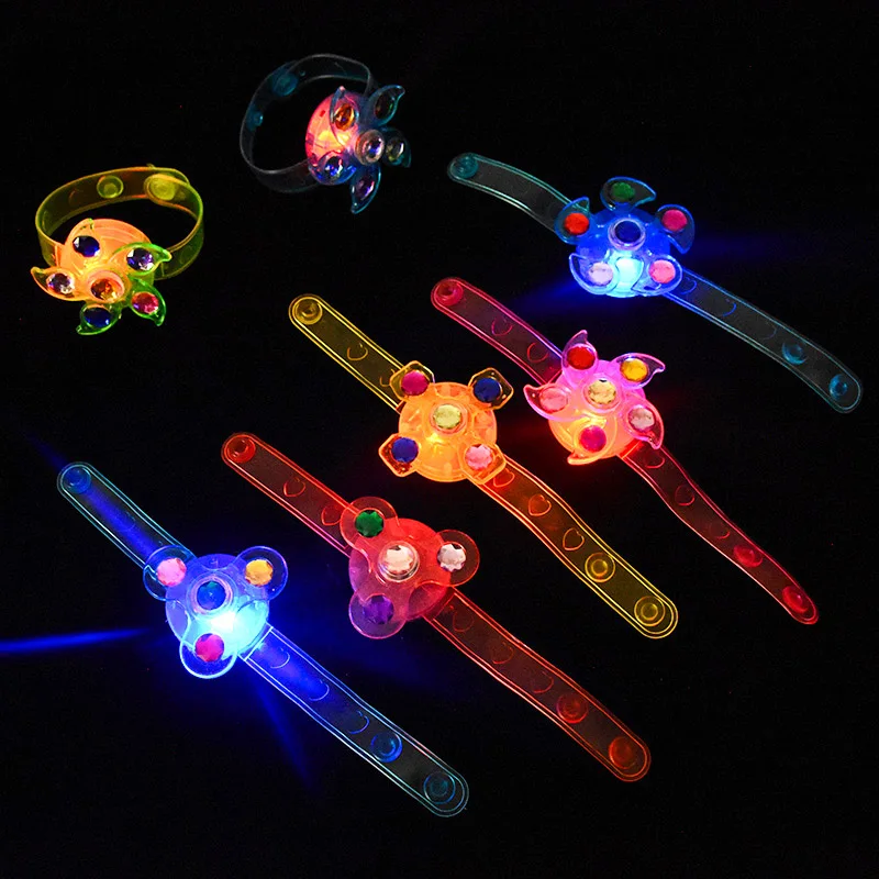 5/10/20 Stuks Led Lichtgevende Spinner Armband Kids Verjaardagsfeestje Gunsten Pinata Goodie Bag Filler Gasten Cadeau Speelgoed Kerst Halloween