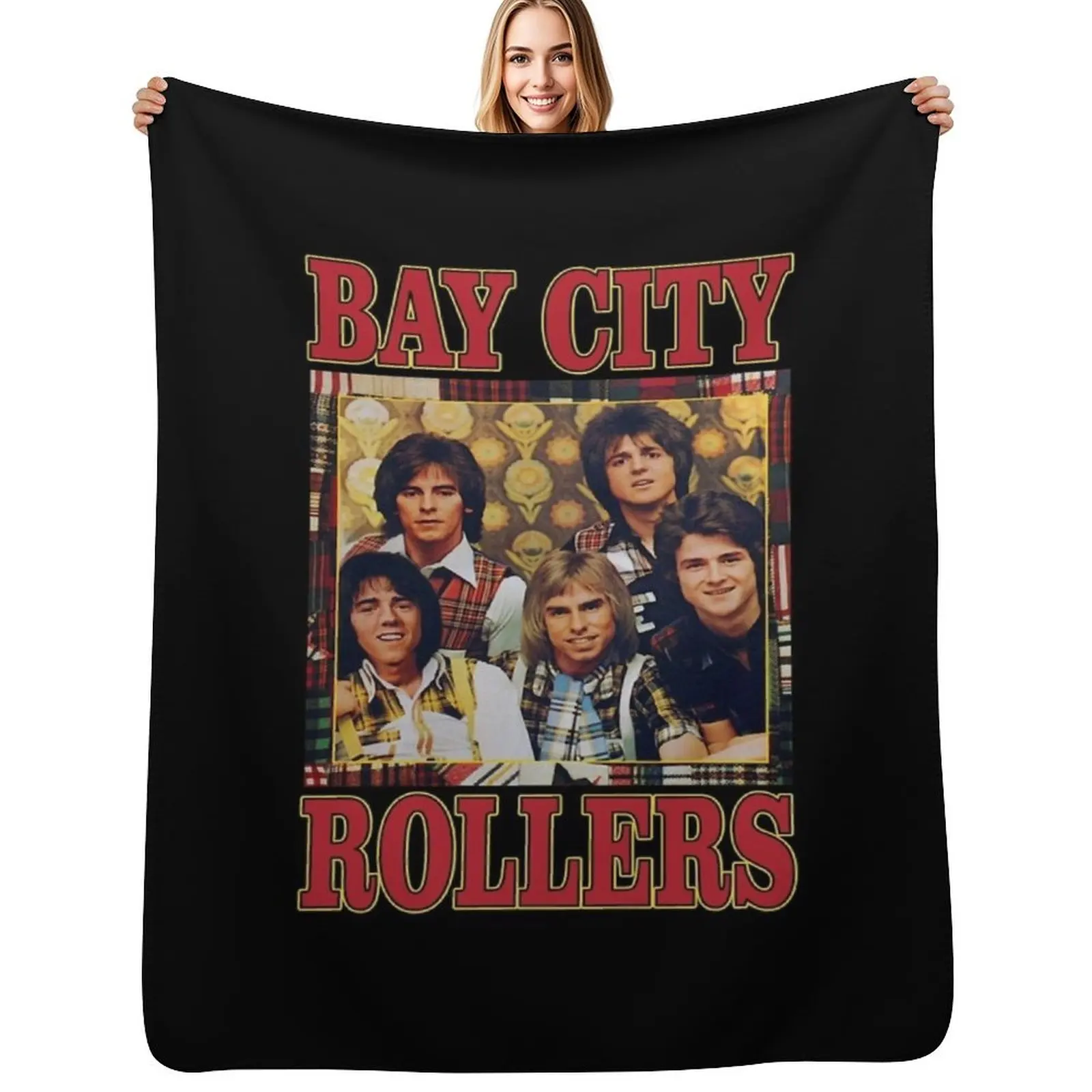 Gift Idea Band Bay City Rollers Music Rock Retro Vintage Throw Blanket Luxury manga blankets ands Weighted Summer Blankets