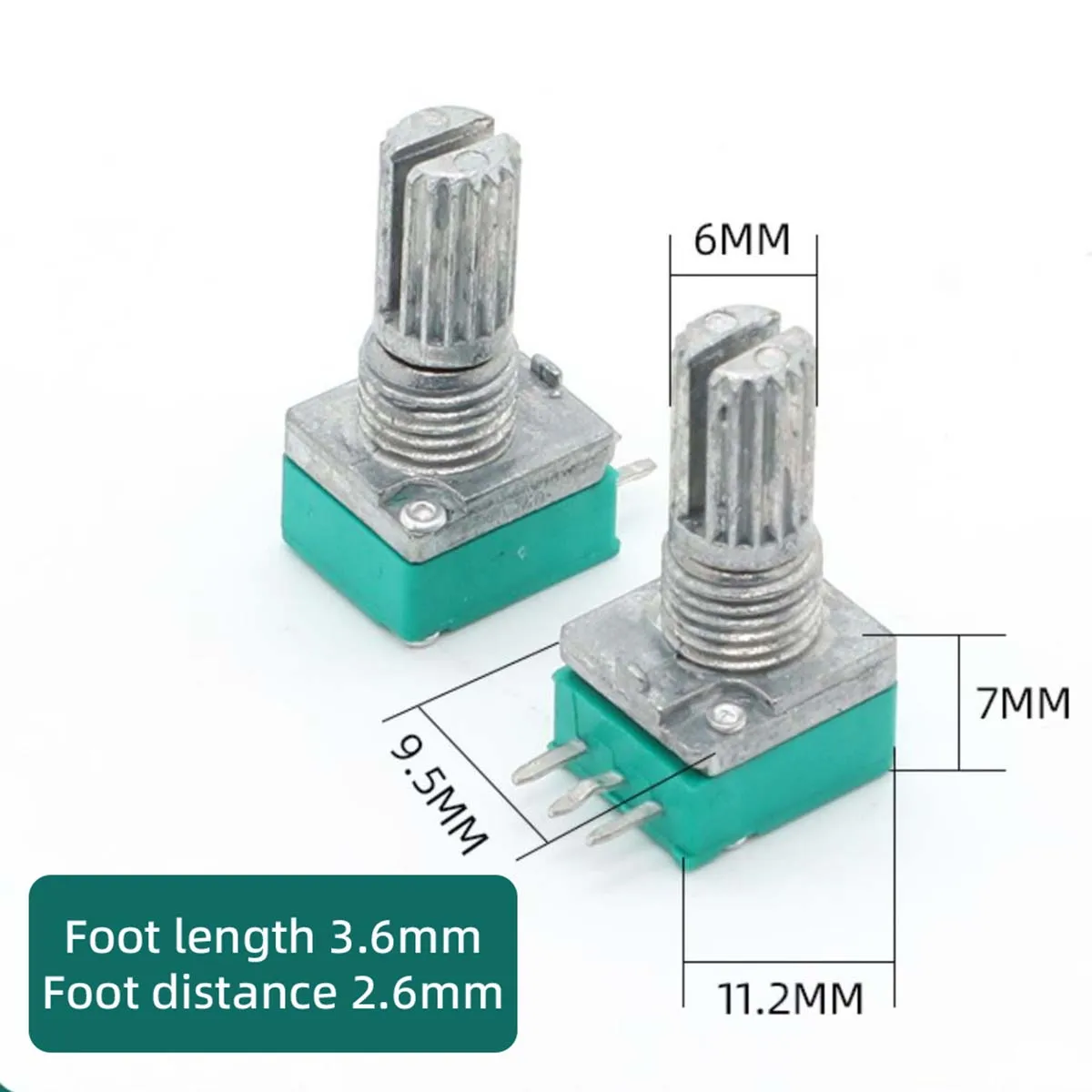 5pcs/lot RK097NS Potentiometer B5K B10K B20K B50K B100K B500K Potentiometer 3Pin Shaft with Switch Audio Sealing Potentiometers