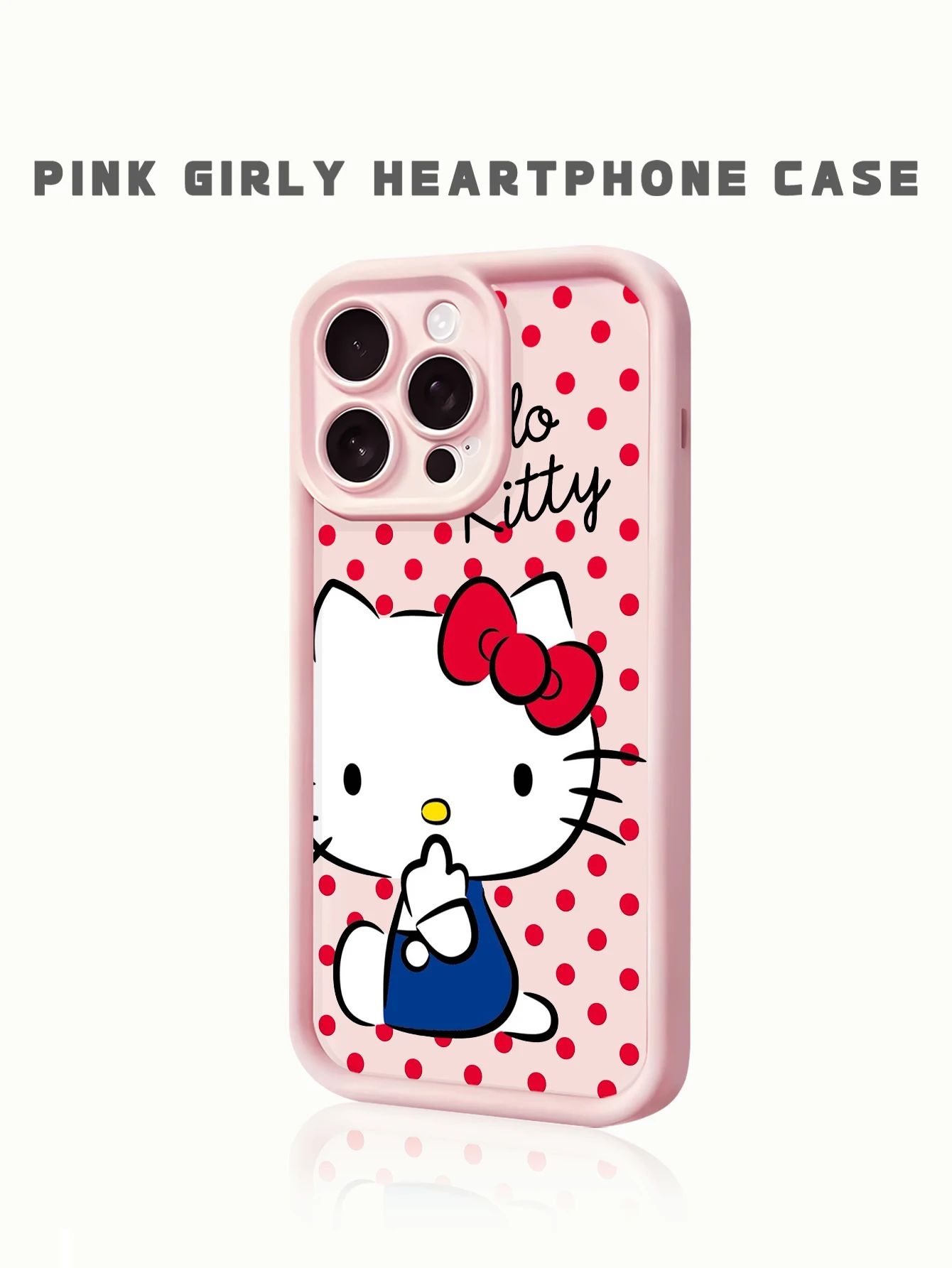 Funda para teléfono Hello Kitty con lunares rojos: rosa, divertida y totalmente icónica. iPhone 15/16/17/13/11/14 Pro Max/Air/12