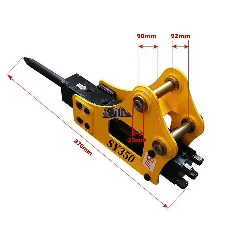 Nasadka do minikoparki do młota hydraulicznego 1 tonowego z butlą azotową, skrzynka narzędziowa, narzędzie do łamacza betonu do minikoparki.