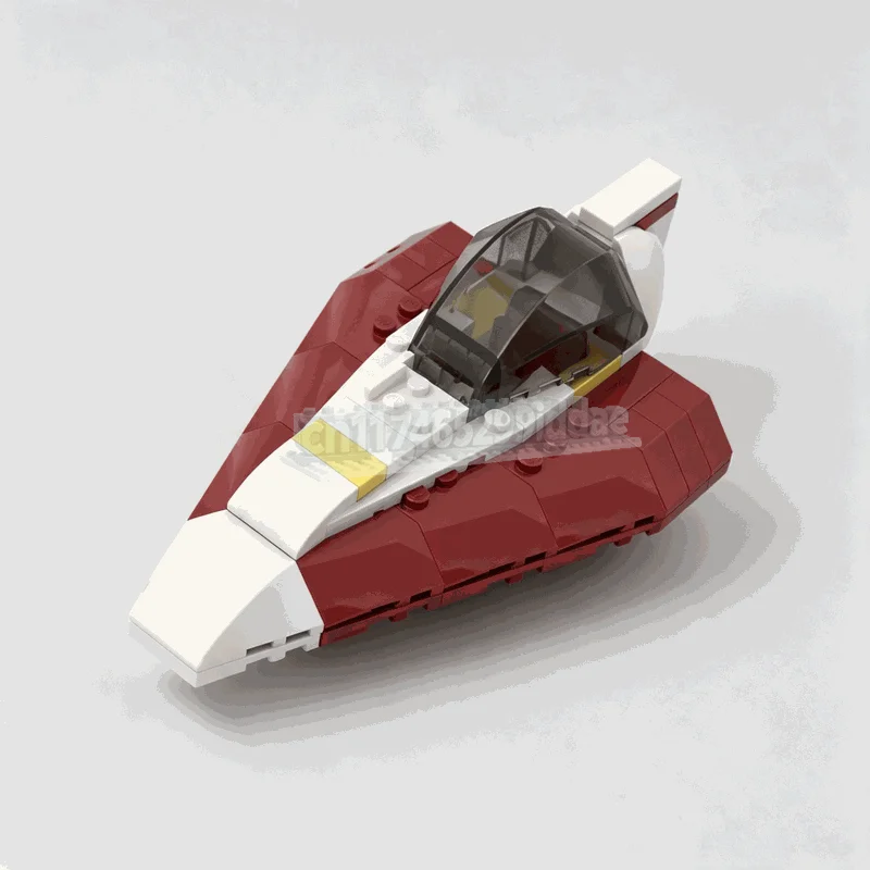 105PCS Compact Red Space Fighter Building Blocks Futuristic Aircraft Model DIY Assembly Creative Collection Festival Gifts Toy