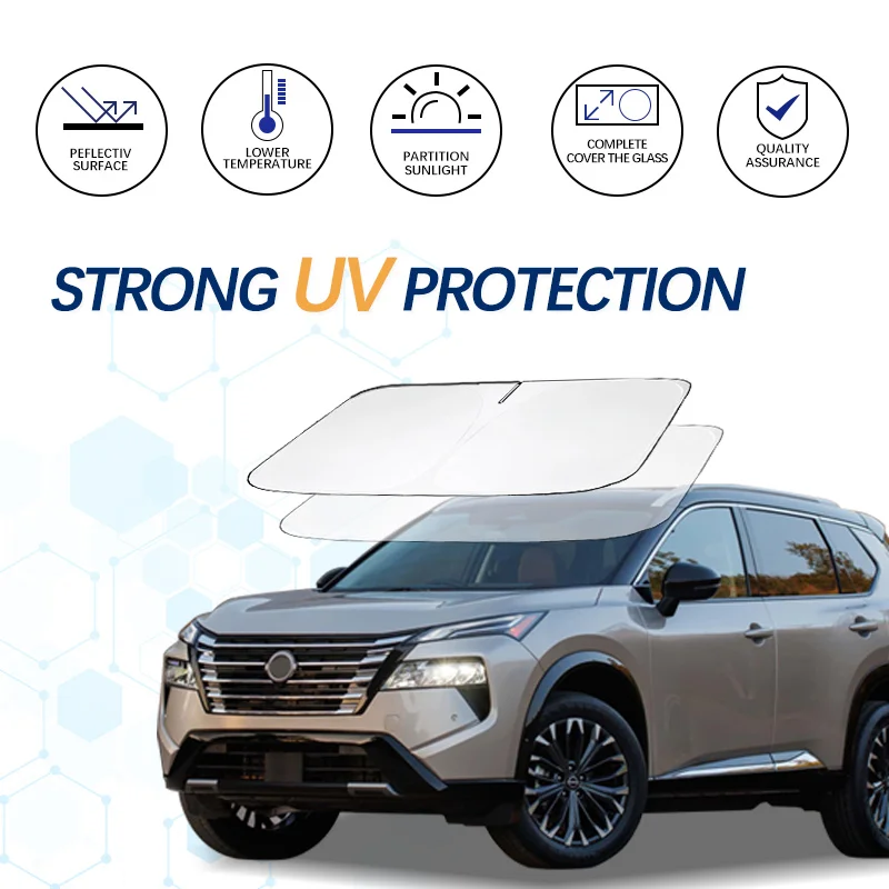 

Car Windshield Sun Shade Window Shade Foldable Sun Visor Protector Blocks UV Rays For Nissan Rogue Car Summer Accessories