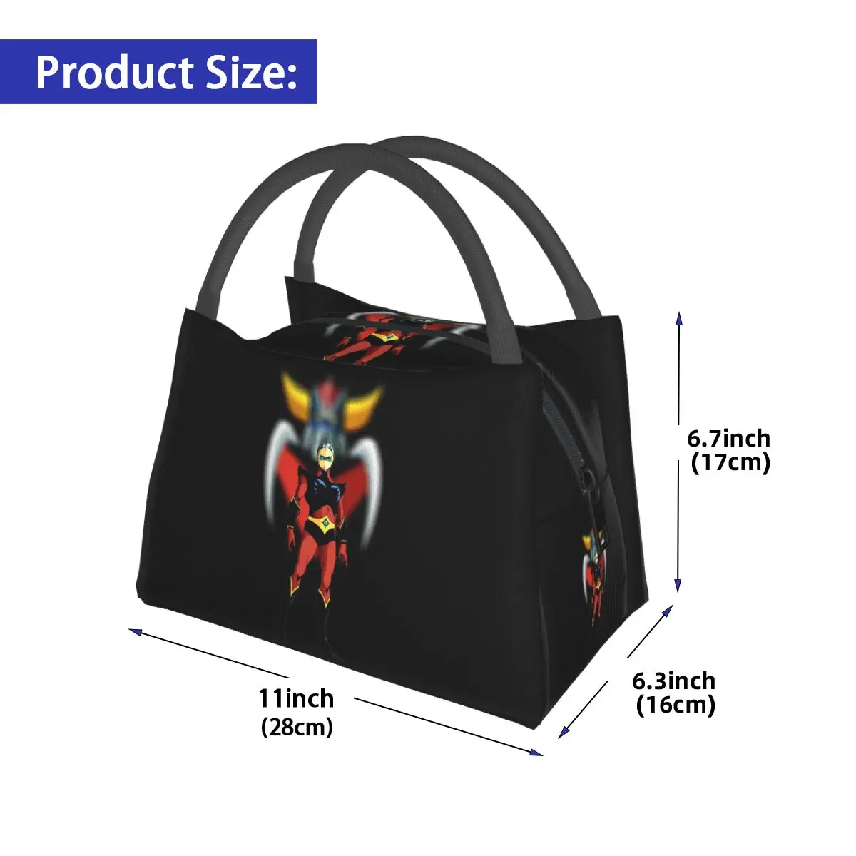 Goldorak Grendizer Anime UFO Robot Goldrake Lunch Bag Storage Food Boxes Container Cooler Thermal Lunch Box Tote