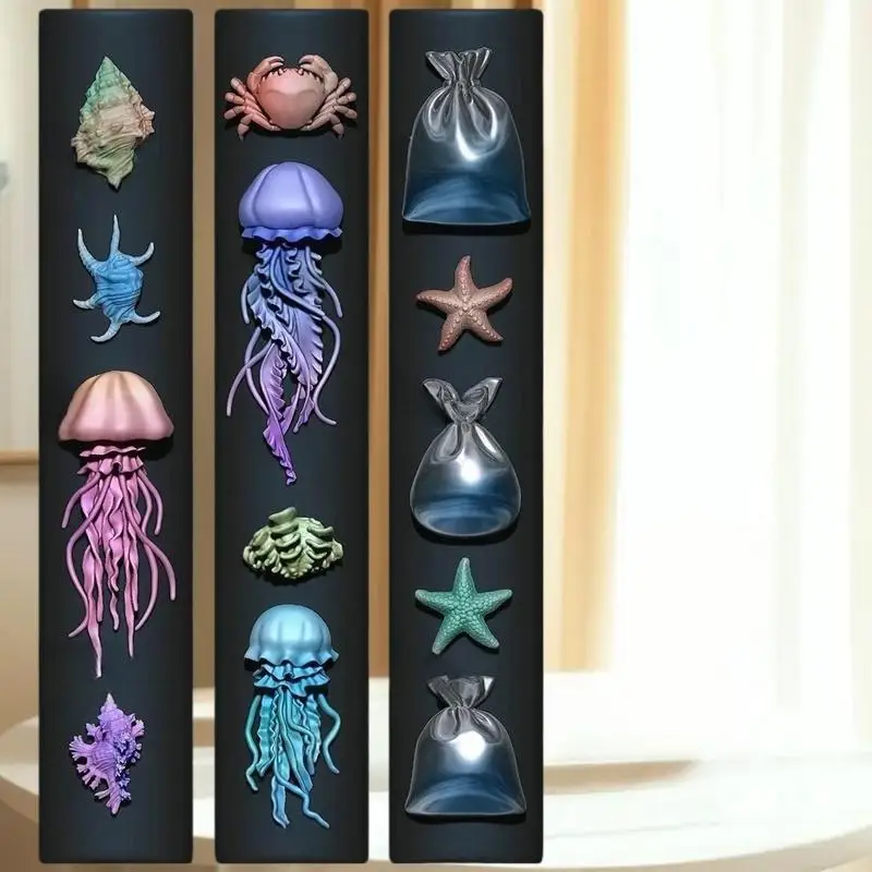 DIY Shells, Starfish, Jellyfish Nail Art with Transparent Silicone Mold; Manicure Crafts 3D Ocean Series Mold