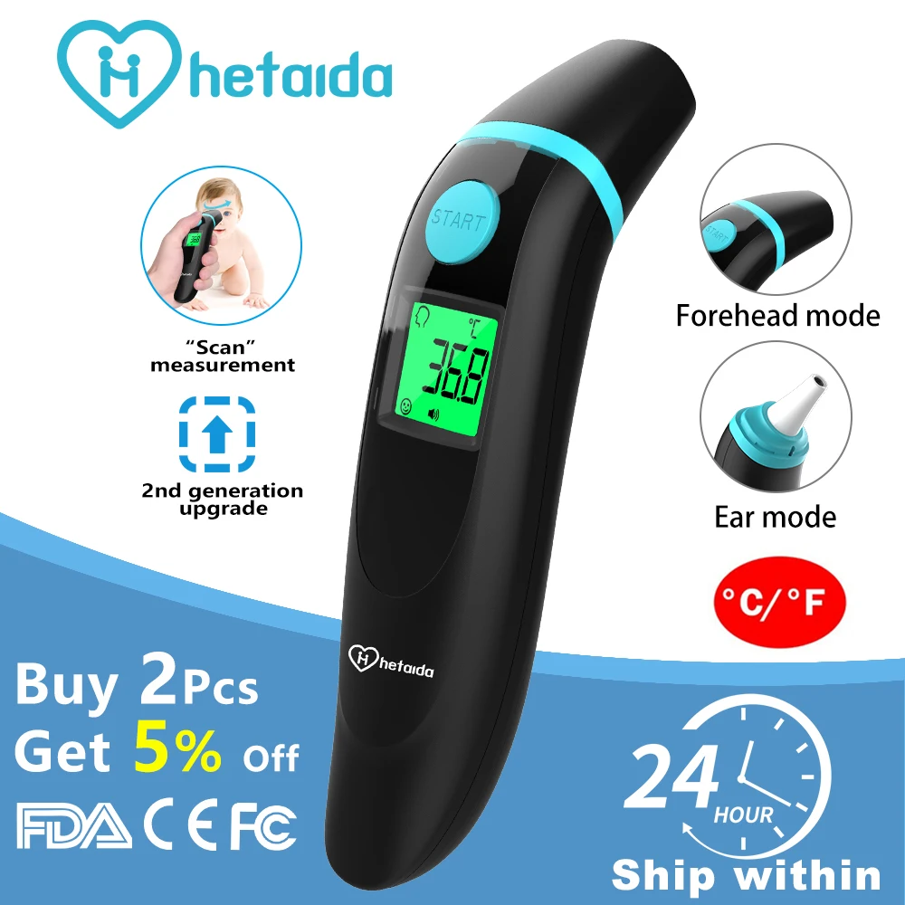 HeTaiDa Digital Thermometer Medical Non-Contact Body Thermometer Infrared Quick Measurement Forehead Thermometer For Adults Baby