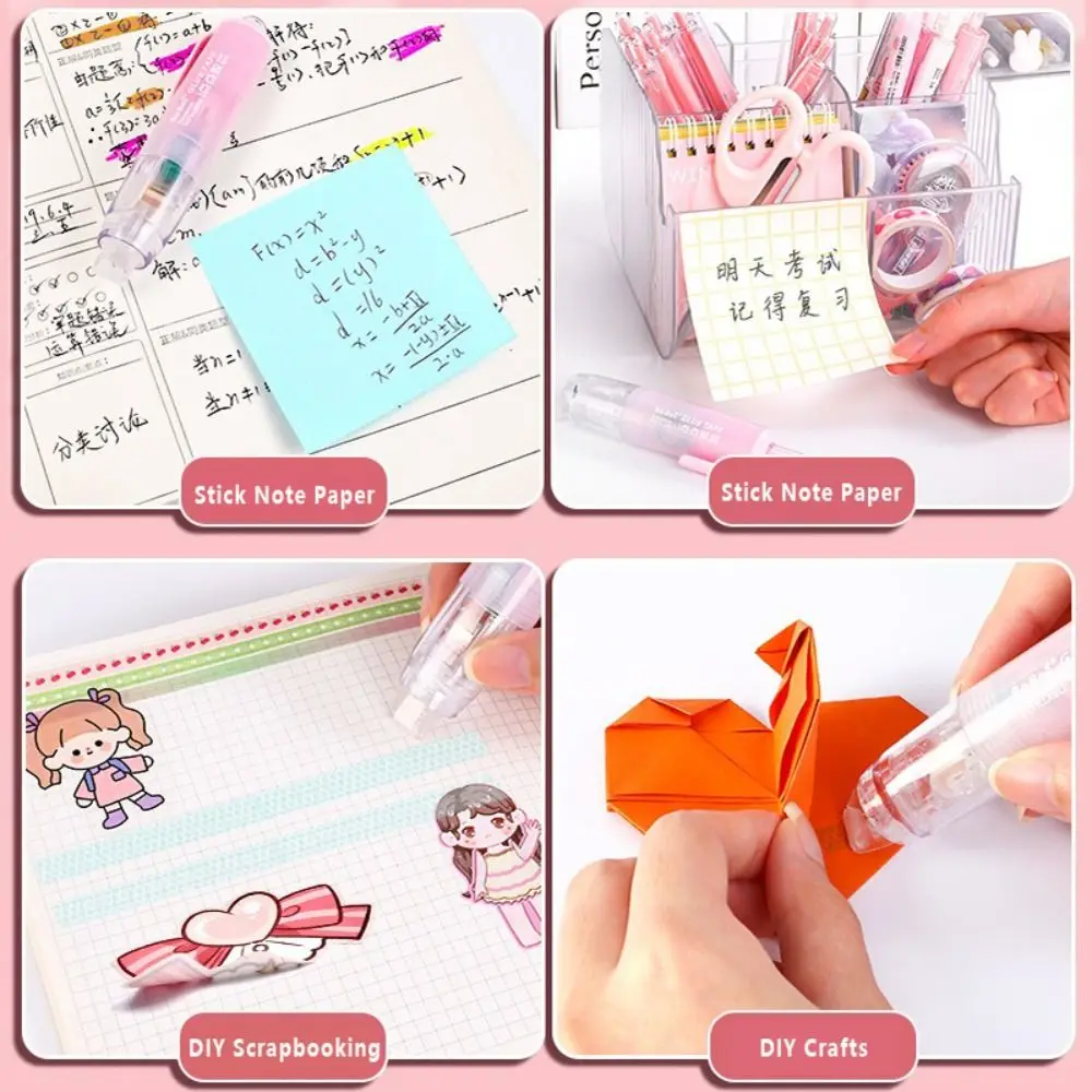 High Quality DIY Scrapbooking Glue Tape Pen Shape Press Type Double Sided Adhesive Dot Glue Student Stationery