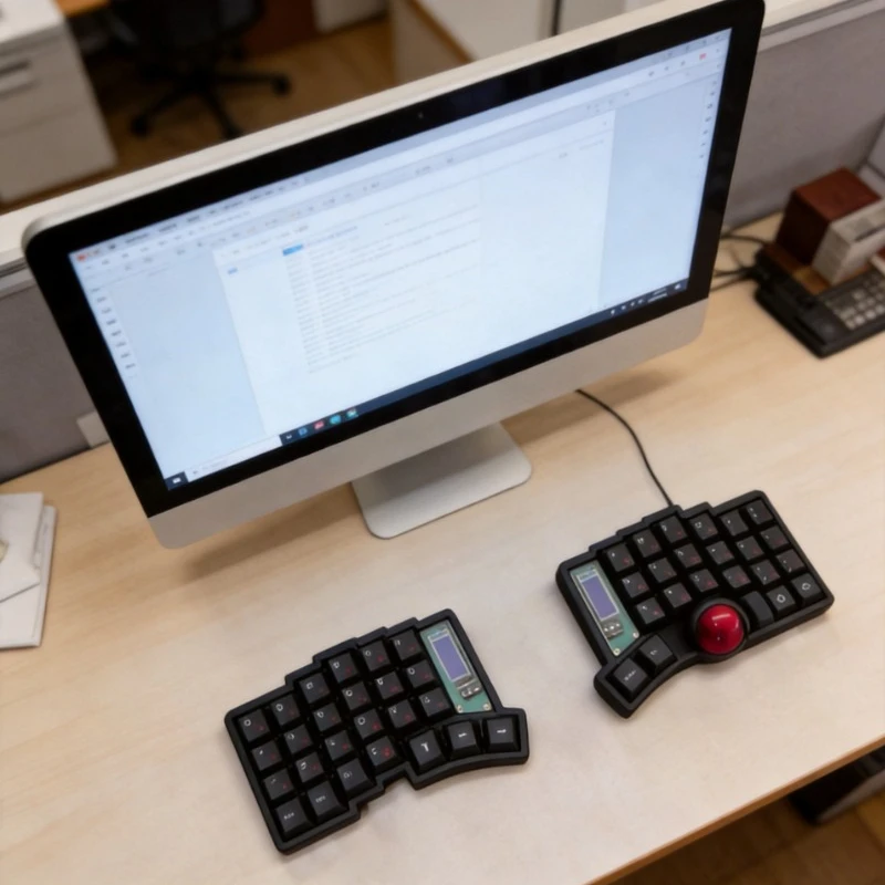 Trackball 3x5 Split Keyboard Kit 39/44/47 support Wired vial Custom RGB Hot-Swap Ergonomic Gaming Keyboard With Sreen/Trackball