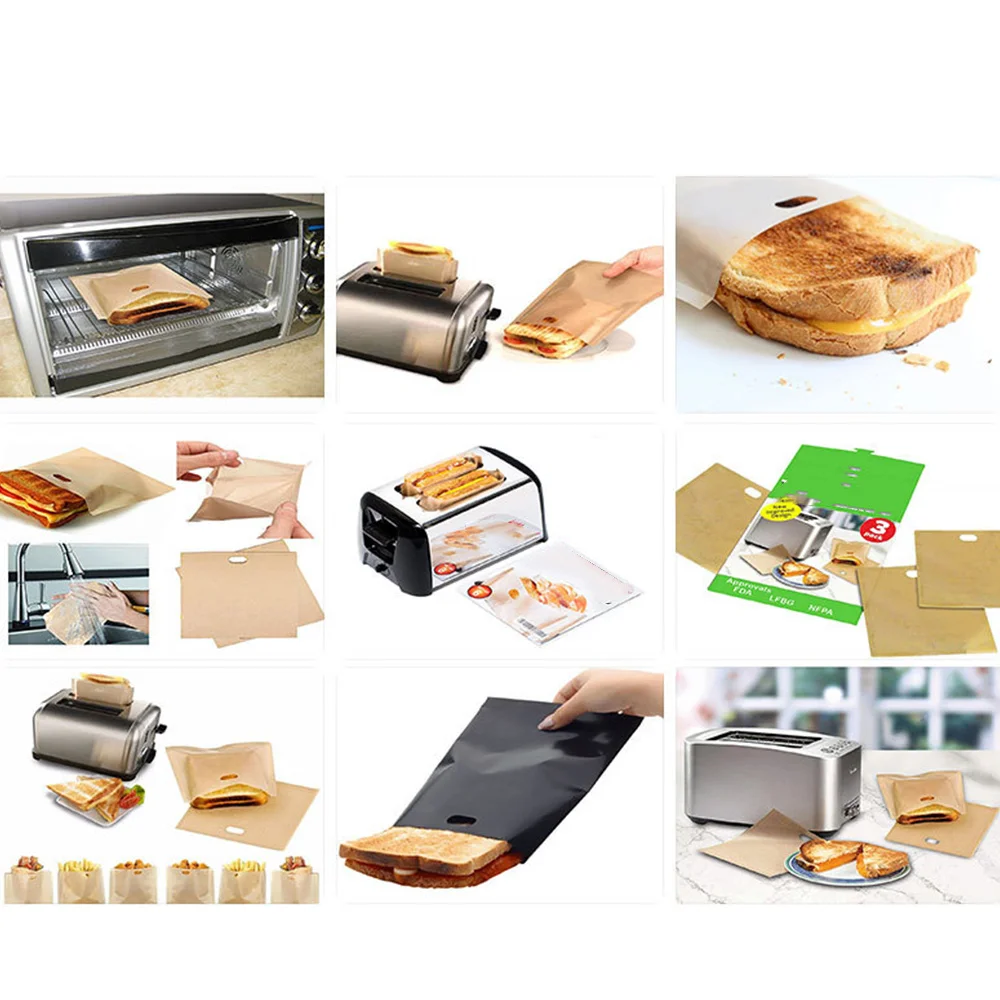 Promotion!20 Pcs Non Stick Toaster Bag,Reusable Heat Resistant Grilled Cheese Sandwich Bread Bag,Kitchen Cooking Toaster Bags