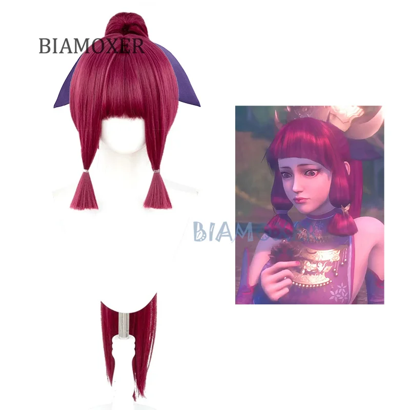 

Chimeng wigs Anime Buliangren Cosplay Hair Wig Asymmetrical Hairpin Ponytail Halloween Synthetic Cosplay Wig