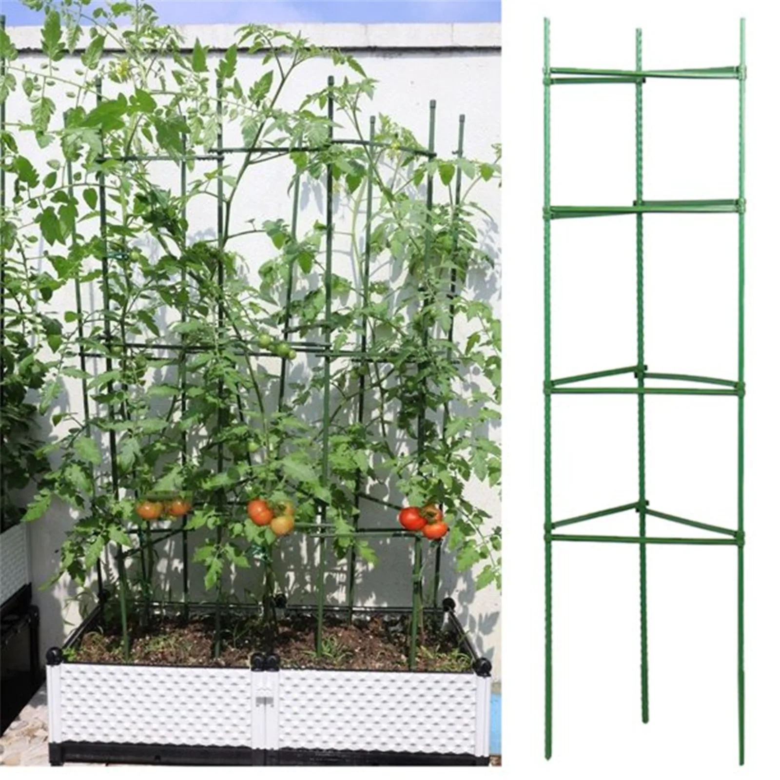 Estacas de verduras para jardín, soporte para jaula de plantas, jaula de tomate para plantas trepadoras verticales, soportes para plantas, suministros de jardinería