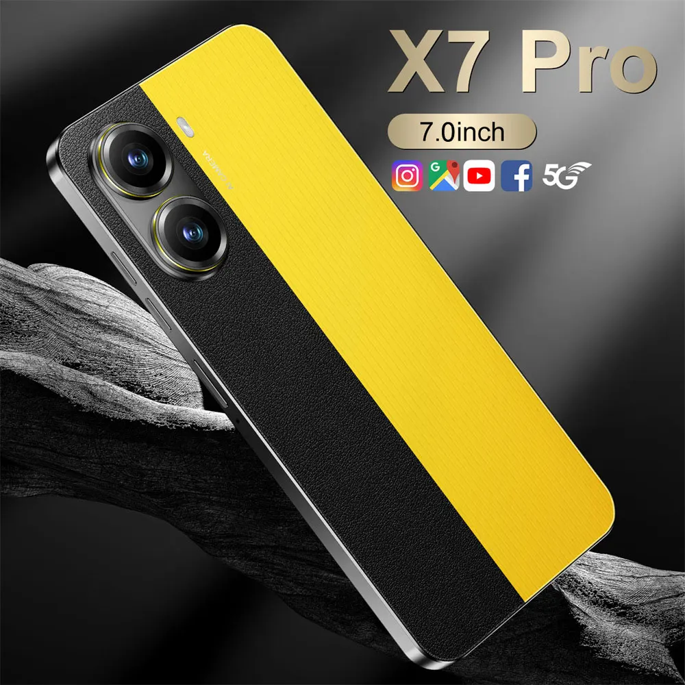 2025 nouveau X7 Pro Smartphone 7.0 ''HD téléphones portables d'origine 5G double Sim téléphones mobiles 6800mAh Android 13 Version mondiale téléphone portable