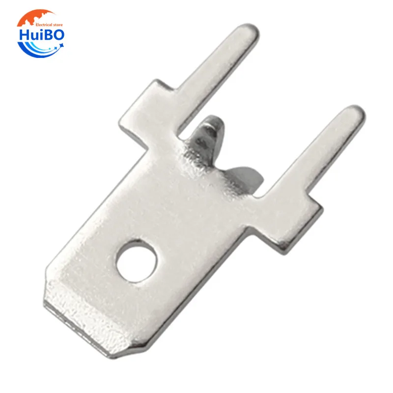 50pcs/100pcs PCB welding sheet 4.8 lug straight Insert Solder Terminals 4.8mm Copper Male Crimp PCB Block Board Terminals