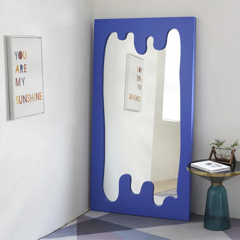 

Nordic special-shaped full-length mirror Internet celebrity home square fitting mirror Clothing store floor