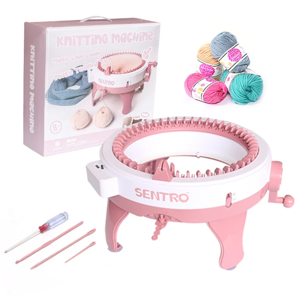 SENTRO 40/48Needle Knitting Machine-Fabric Creation-Dual Knit Loom Kit Stylish Hat,Scarves& Sock-Ideal DIY Gift for Craft Lovers