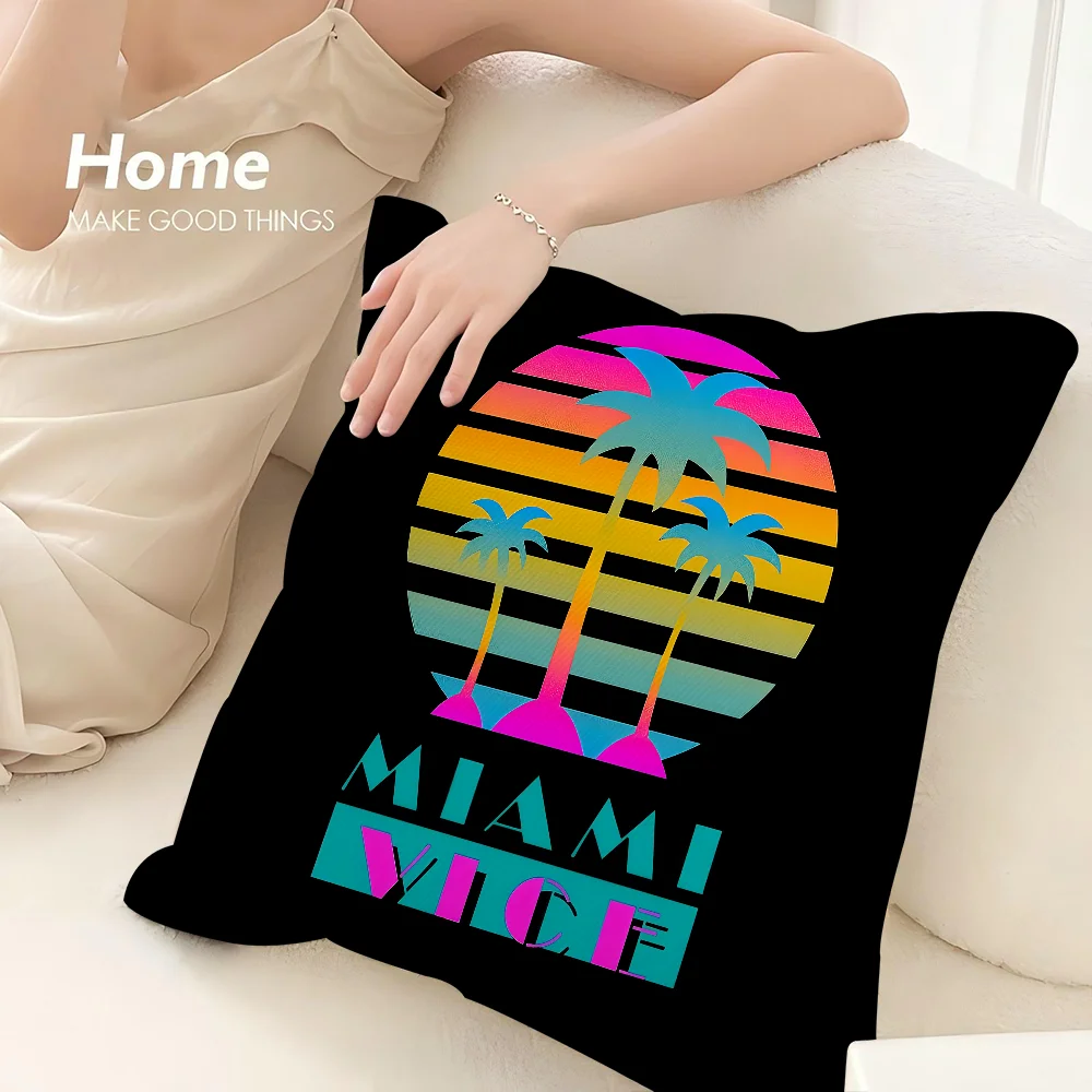 M-Miami Vice Movie Pillow Case 3D Print Polyester Fiber 40*40 cm Home Sofa Throw Pillow Cover Decoration Festival Gift