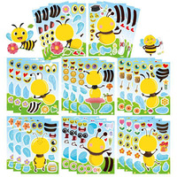 Make A Face Bee Craft Stickers for Kids DIY Animal Puzzle Games Reward Sticker Jigsaw Bulletin Board Classroom Decal Party Favor