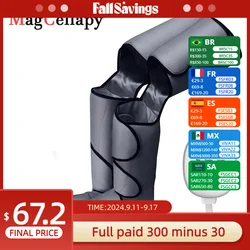 Electric Air Compression Leg Massager Pneumatic Foot and Calf Heated Air Wraps Handheld Controller Muscle Relax Pain Relief