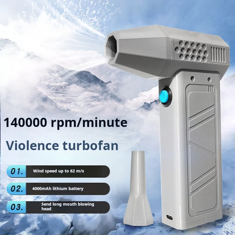 

Violent Hair Dryer Turbo Fan 140000 RPM High-Speed Turbo Brushless Handheld Ducted Air Outlet USB Charging