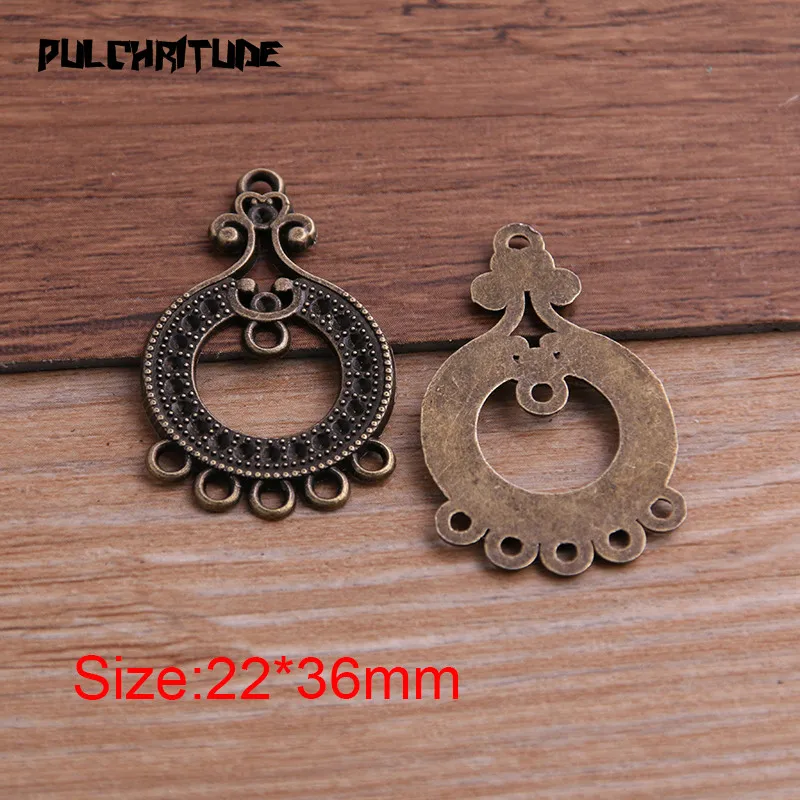 PULCHRITUDE 10pcs 22*36mm Two Color Zinc Alloy Vintage Hollow Bottle Connectors Pendants Jewelry Making DIY Handmade Craft