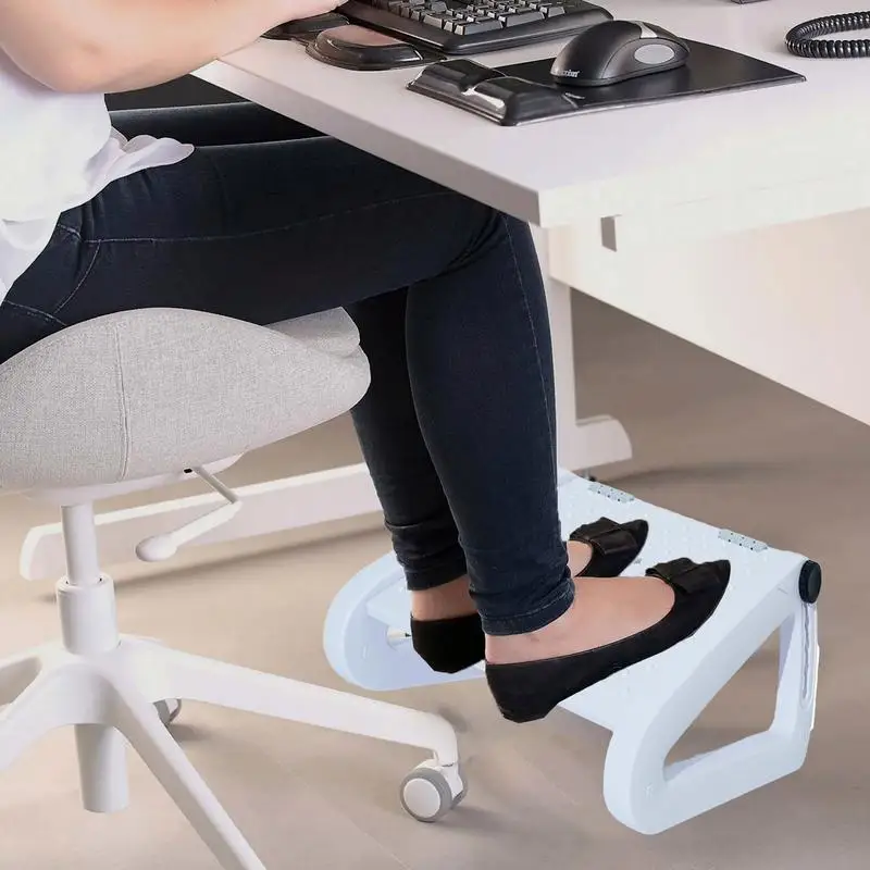 Foot Rest For Under Desk At Work Foot Stool With Roller Massage And 6 Height Settings Comfortable Foot Stool Home Footrest For