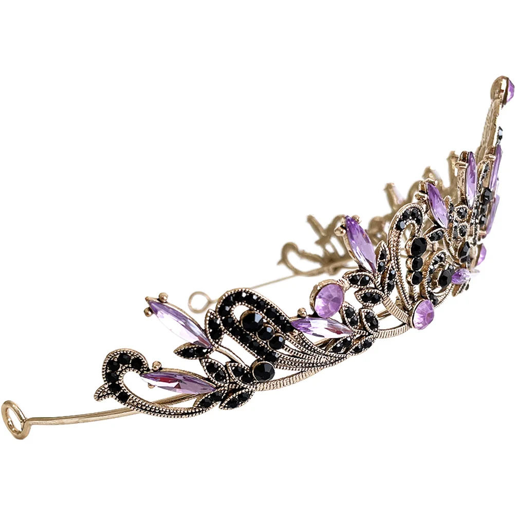 

Leaf Crown Hair Accessory Rhinestone Wedding Bridal Tiara Purple Zinc Alloy Acrylic Durable Special Occasions Photoshoots Proms