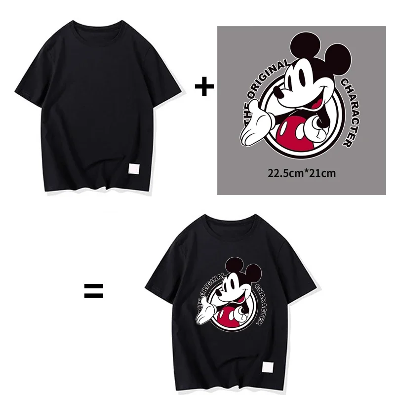 Disney Mickey Mouse żelazko na plastry Hot Transfers odzież z nadrukiem kreskówki Patch koszulka DIY szycie ubrań torba Decration naklejki prezenty