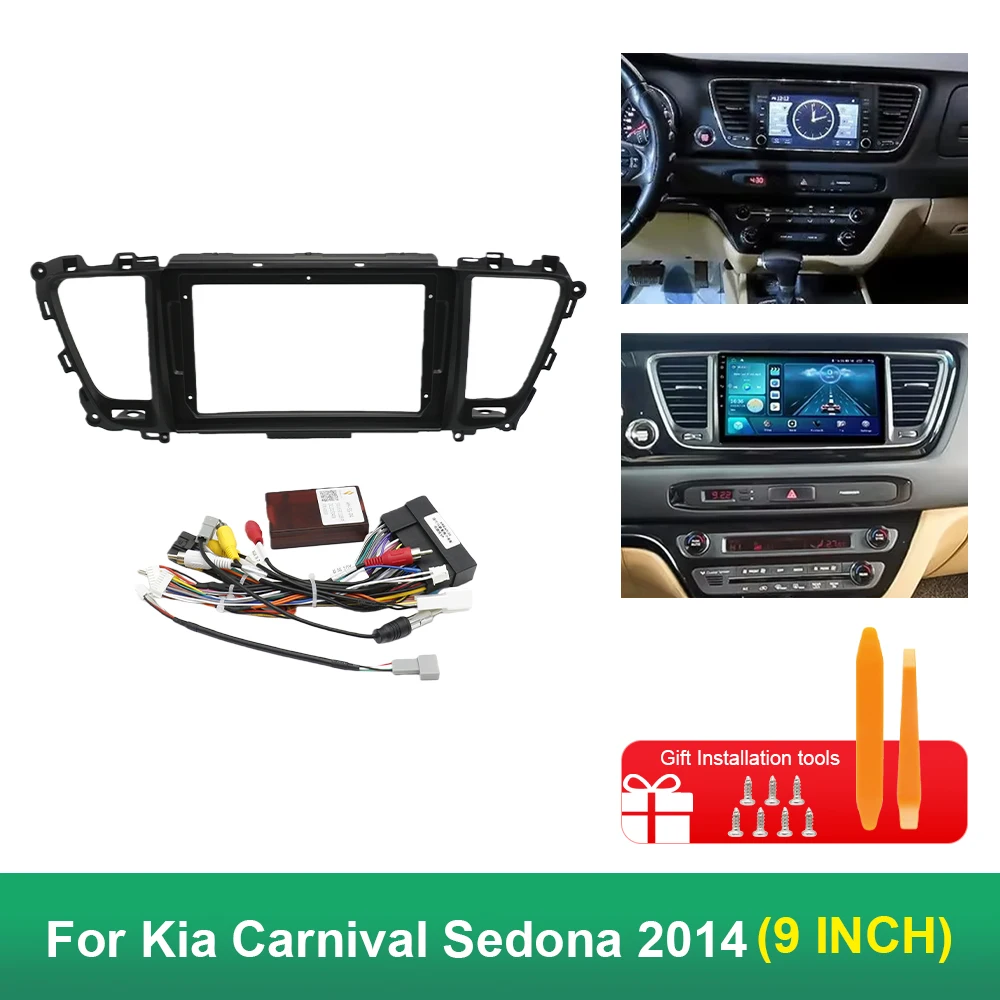 

9 Inch 22.86cm Fascia Frame for Kia Carnival Sedona 2014 Car Radio Stereo Dash Panel Trim Kit 2DIN Android Head Unit
