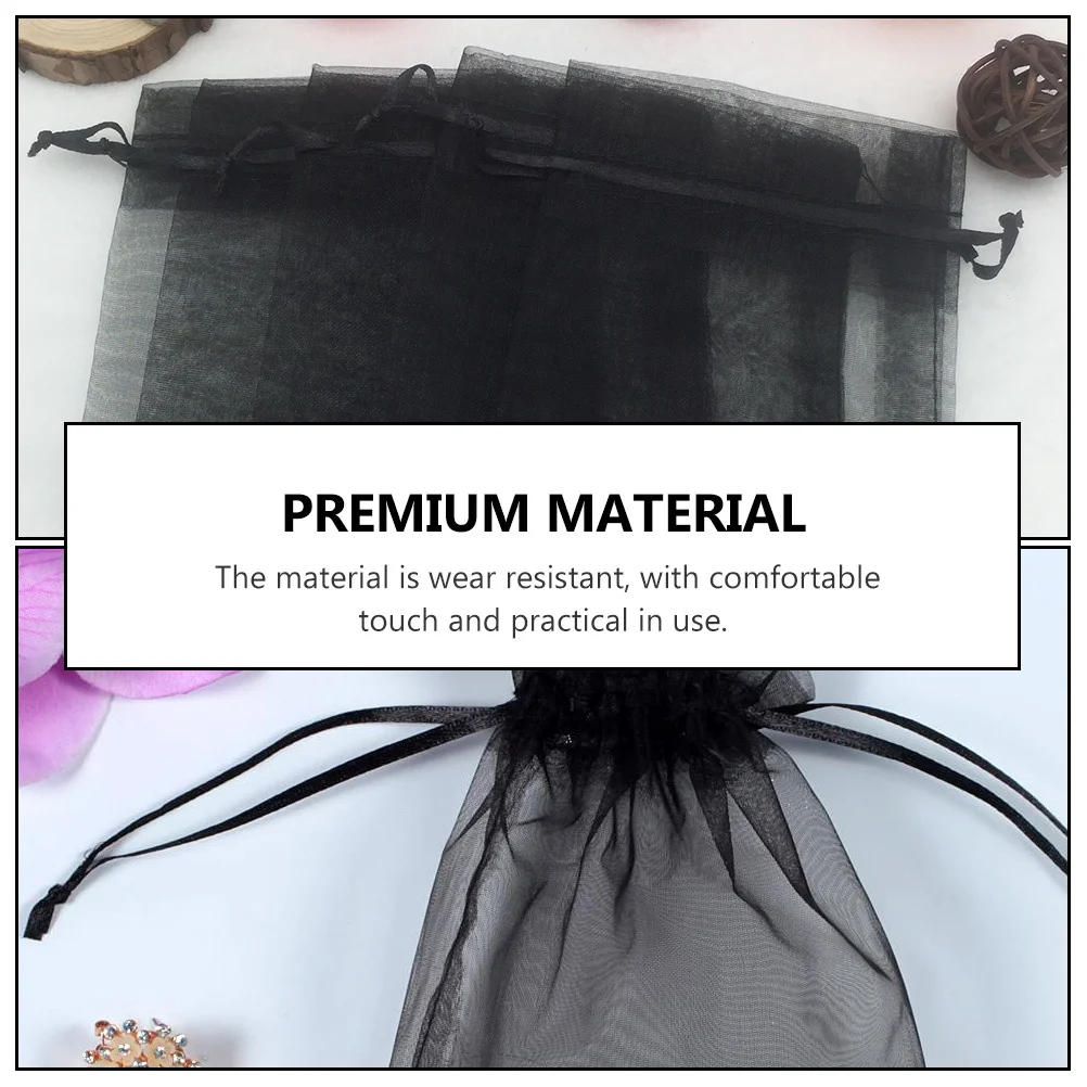 

100 Pcs Jewelry Bag Portable Storage Pouch Candy Bags Goodies Goody Cloth Gift Drawstring Pocket Gauze