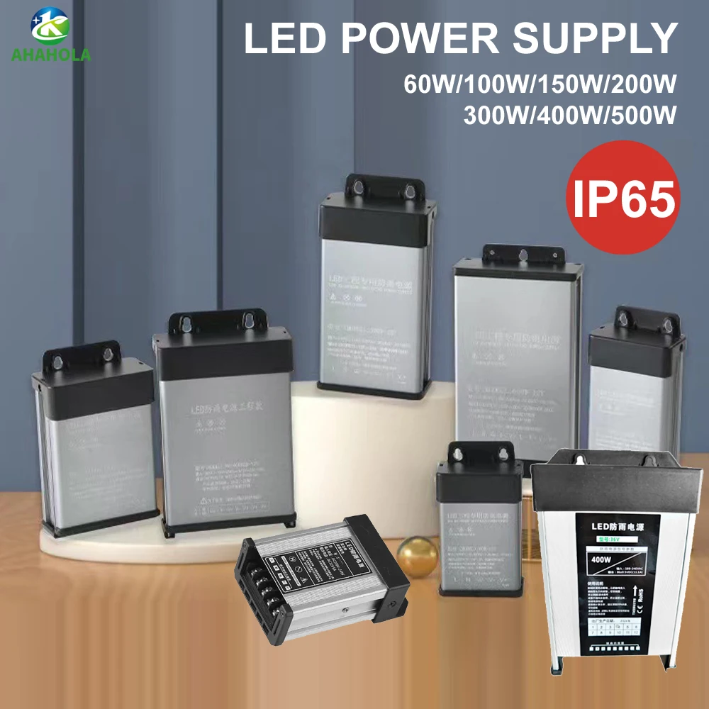 Outdoor Rainproof Switching Power Supply 5V 12V 24V 36V AC 220V TO DC 12 Volt 5a 10a 60w 500w Waterproof  Led Strip Transformer