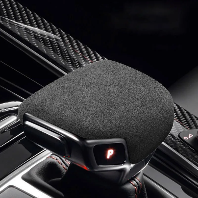 

Alcantara Suede Left-Hand Drive Shifter Gear Head Handle Shift Knob Cover Trim For Audi A4L A5 Q5L Q7 2016-2024 Auto Accessories