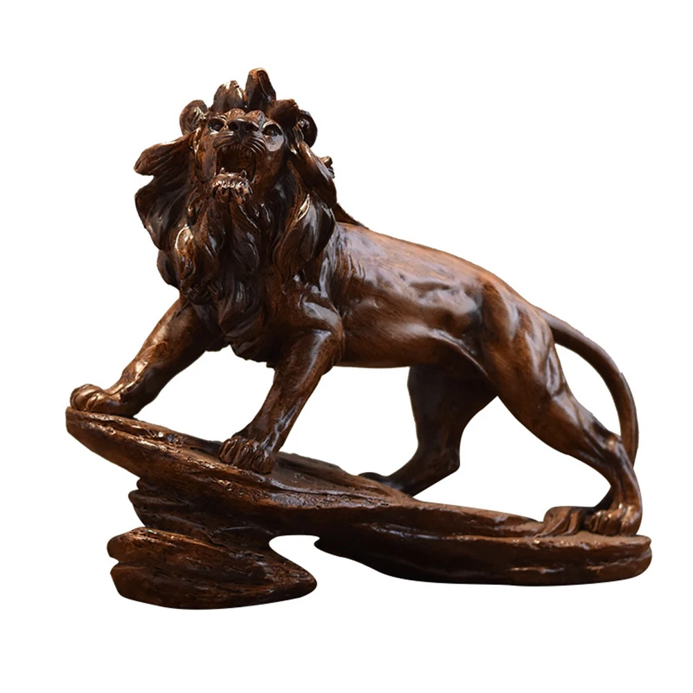 

Lion resin handicrafts ornaments TV cabinets restaurant owners office guests Decor Desktop Decoration Figurines Statues Decor