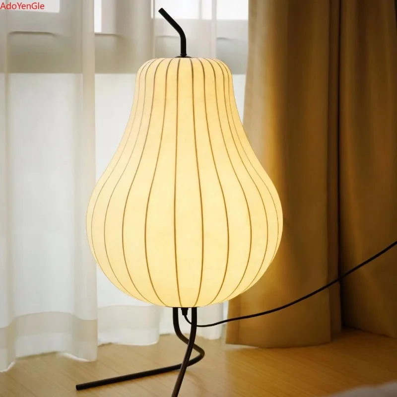 

Quiet Wind Pear Medieval Ins Floor Lamp Living Room Study Cream Wind Atmosphere Lamp Nordic snow pear table lamps for bedroom