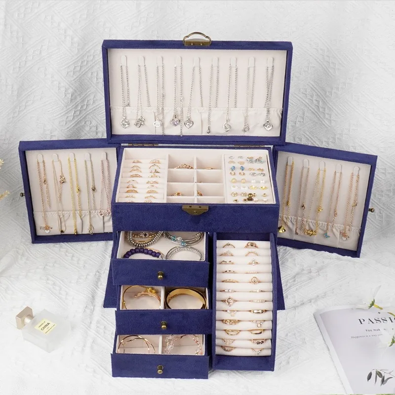

Multilayer Jewelry Storage Box Necklace Bracelet display Boxes Valentines Gifts Organizer Case Large Capacity Ring Trinket Cases