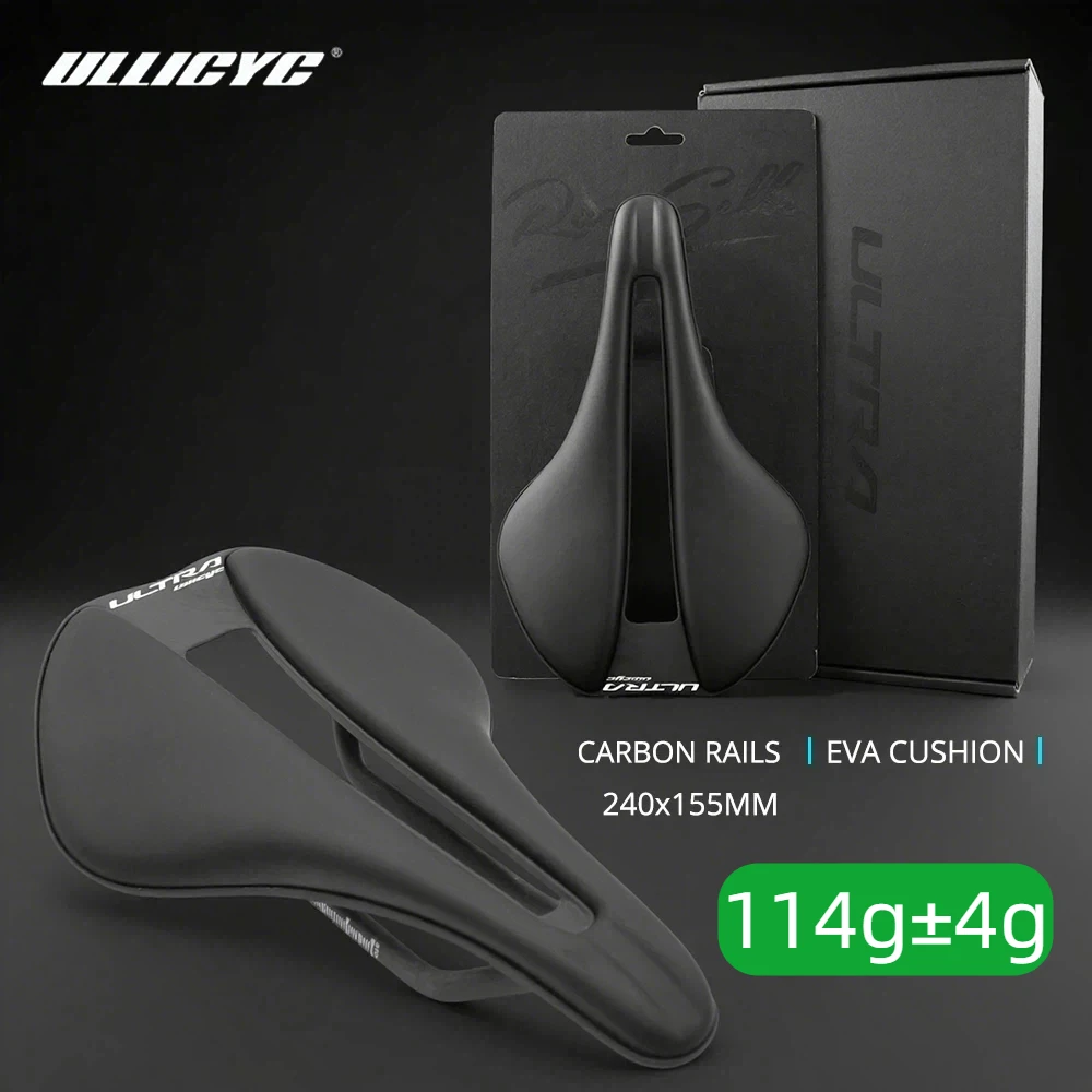 

ULLICYC Ultra EVA Cushion Ultra-light Cycling Saddle 114g 240x155mm Carbon Saddle Bicycle Seats for MTB Road Gravel Bike Parts