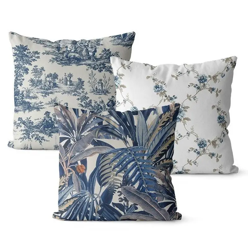 American Retro Cotton Linen Single-sided Printed Pillow Cover Creative Plum Blossom Series Home Decoration Cushions Cover