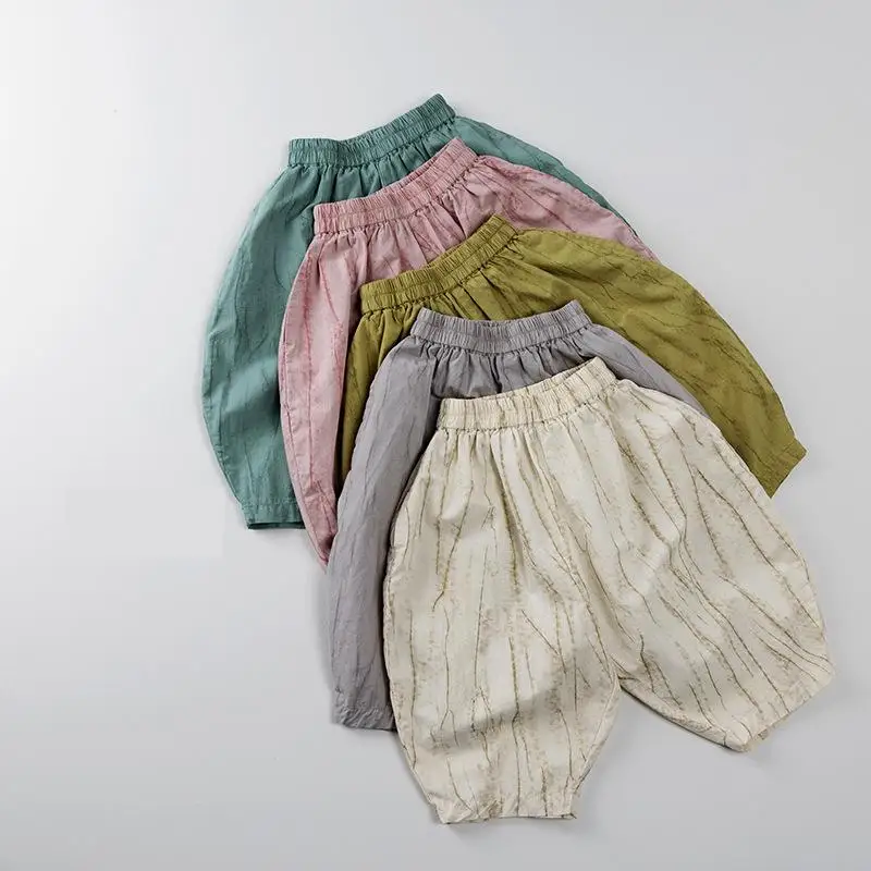 

2025 Summer New Children Mosquito Resistant Pants Thin Breathable Baby Girls Striped Trousers Cotton Kids Boys Casual Pants